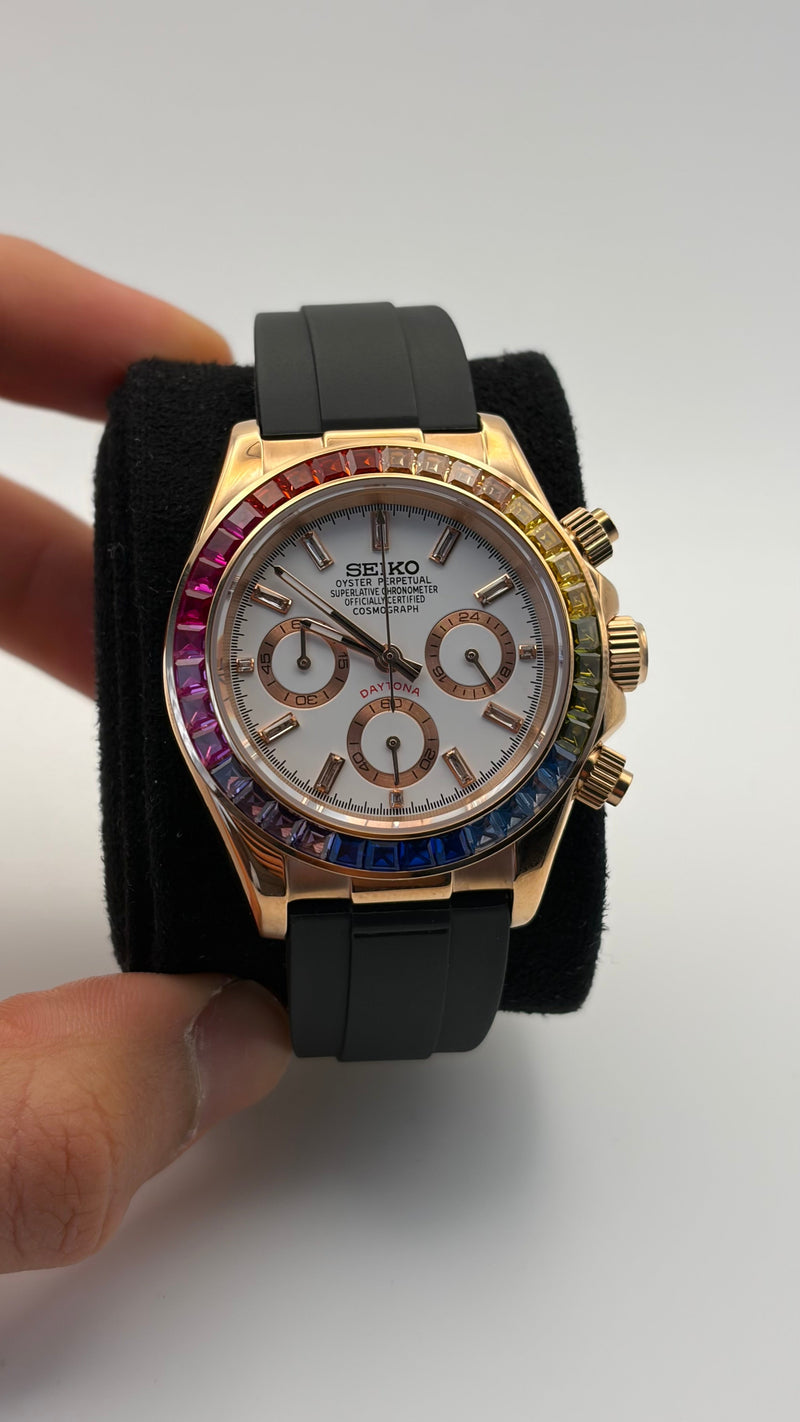 Seiko Mod Daytona Rainbow Oysterflex