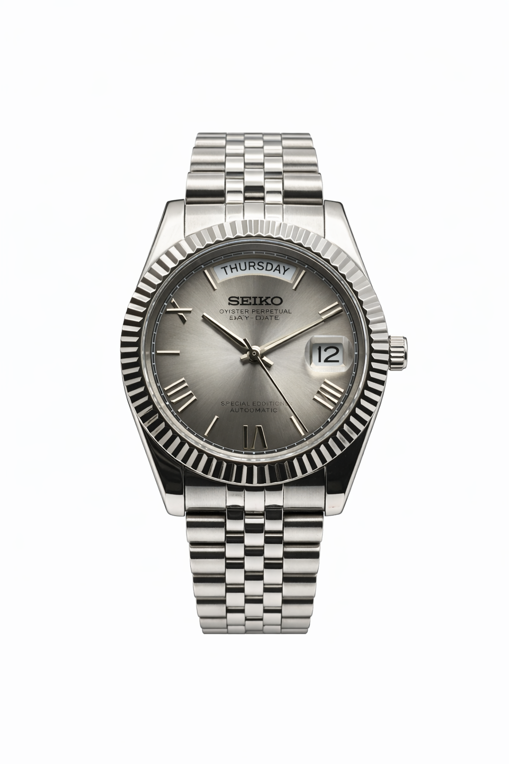 Shadow DayDate Seiko Mod — Vue de face