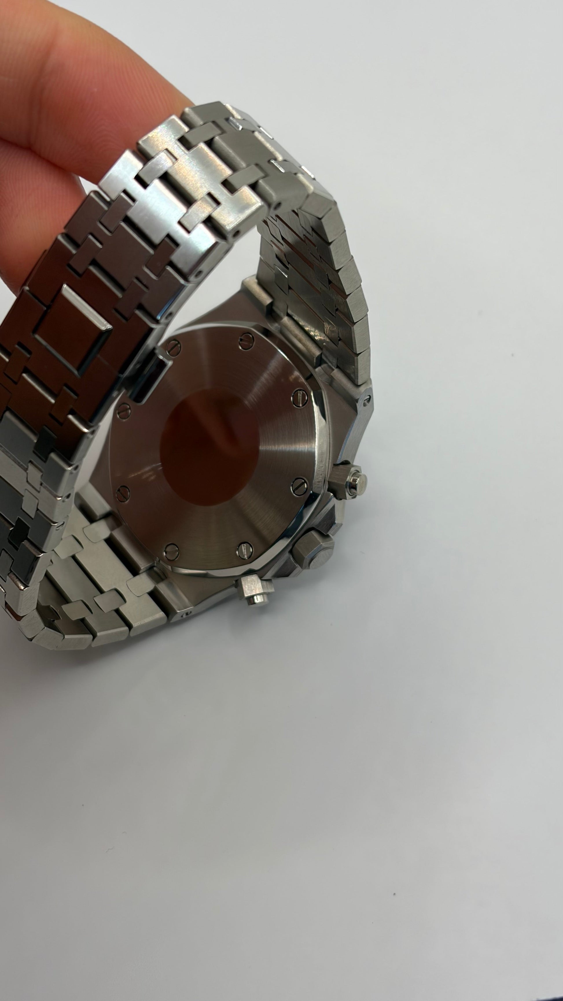 Royal Oak Blue Chronograph Seiko Mod — Vue de profil