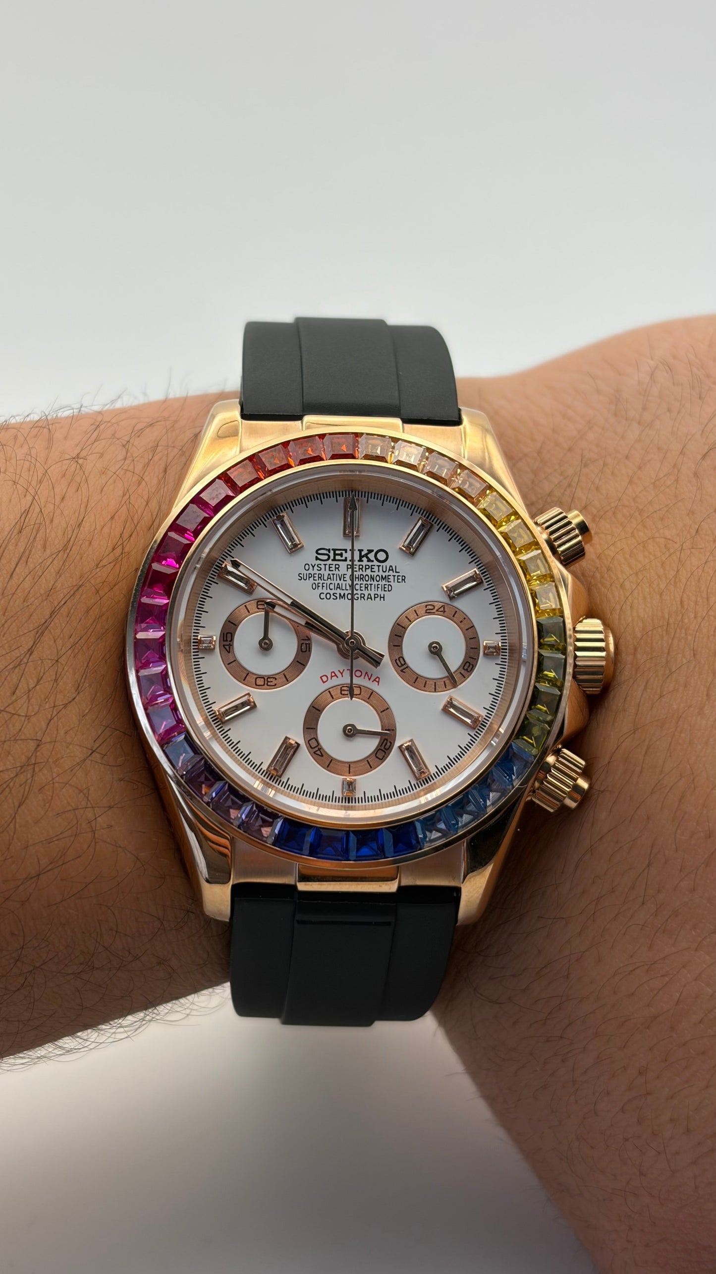 Seitona Rainbow Oysterflex Seiko Mod — Vue de profil