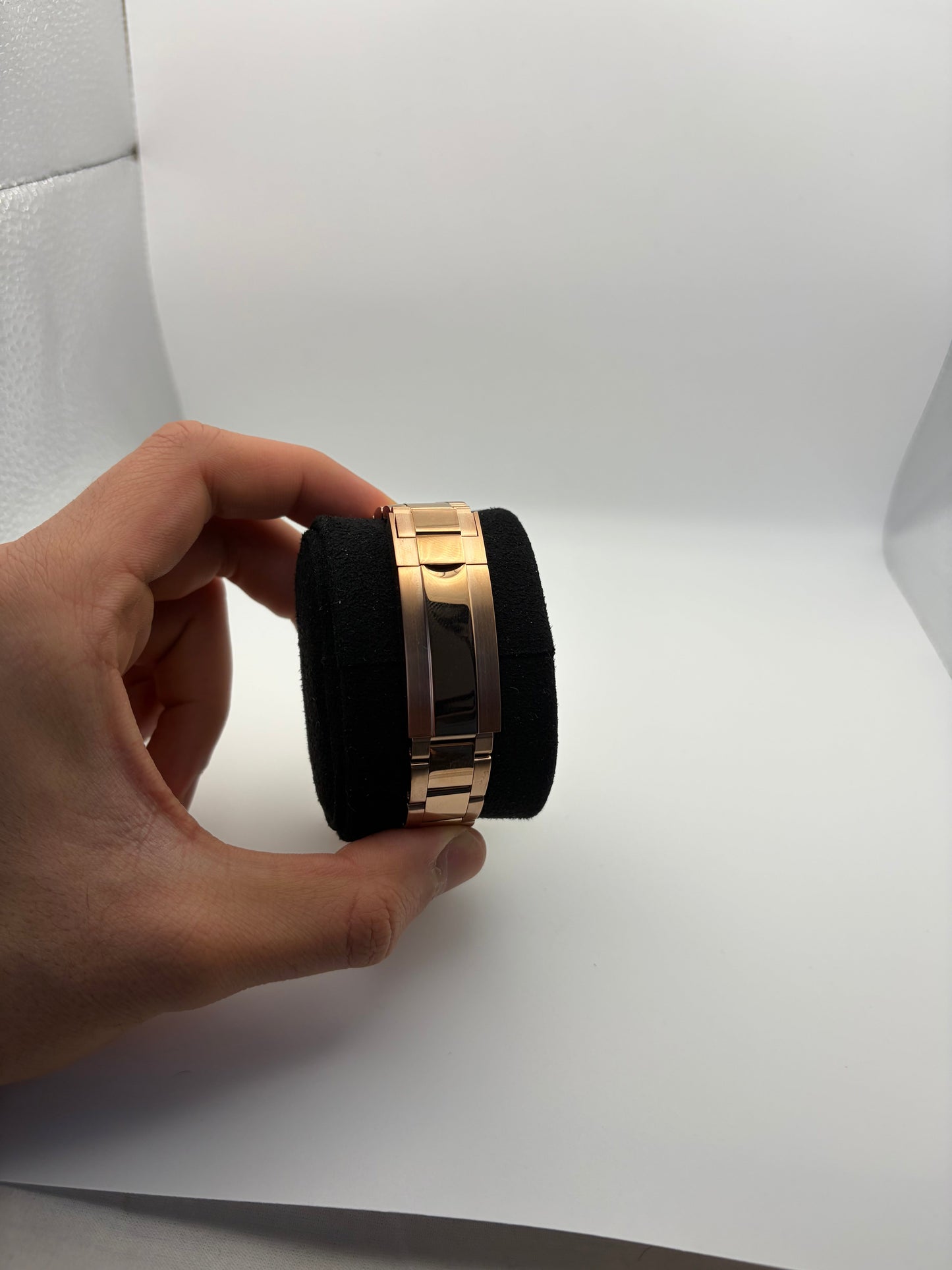 GMT Rootbeer Rose Gold Seiko Mod — Détail bracelet