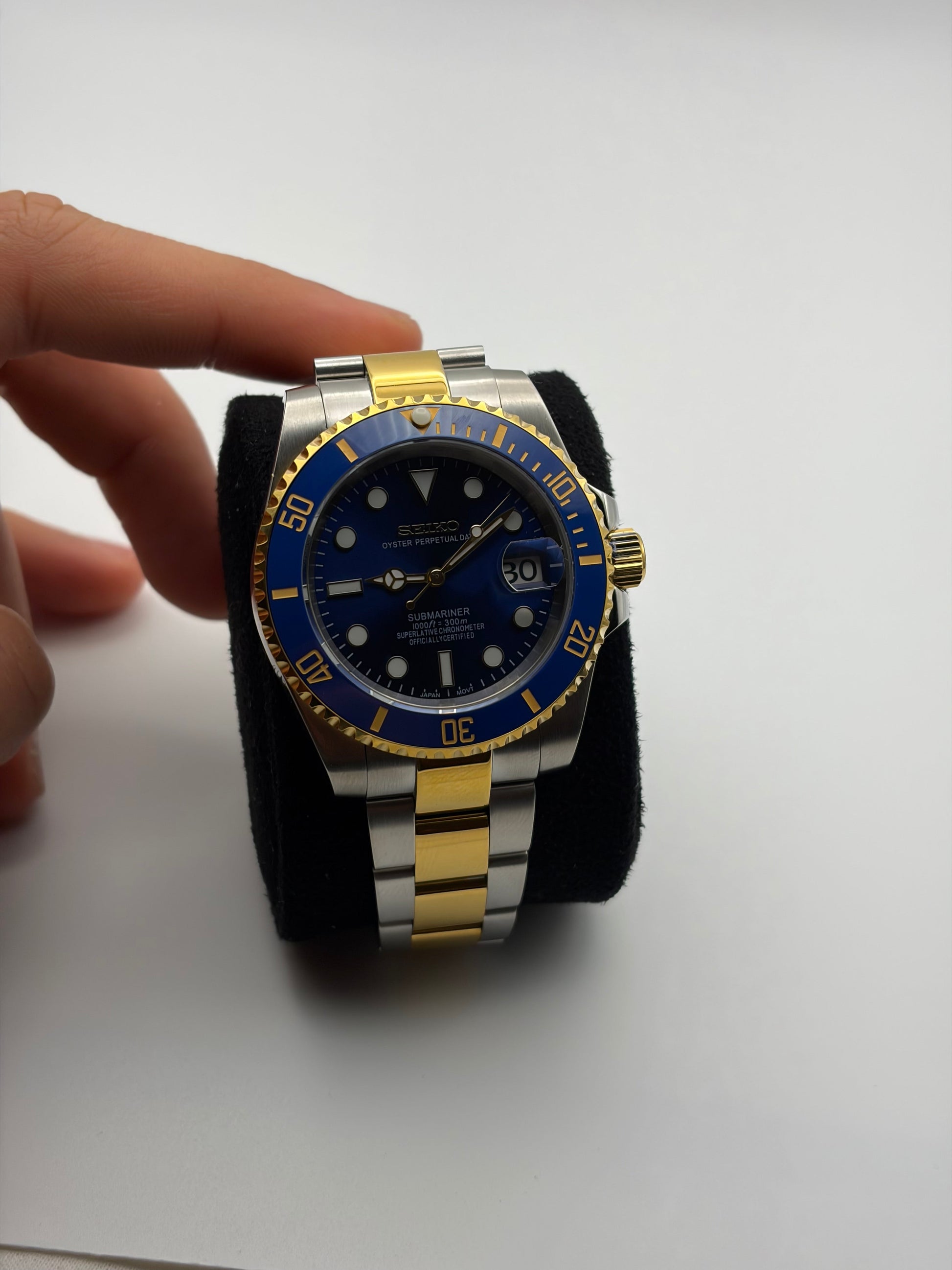 Submariner Two Tone Gold & Blue Seiko Mod — Détail bracelet