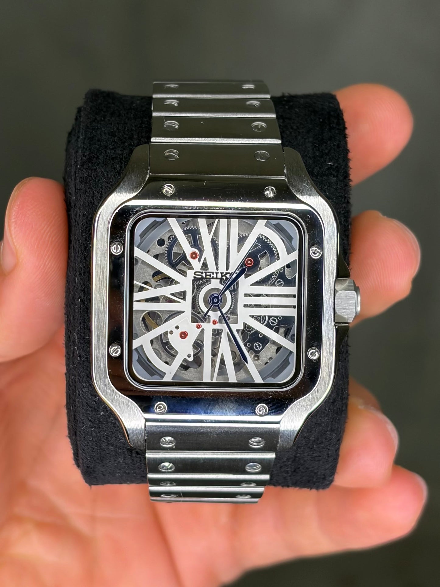 Santeiko Skeleton Dial Seiko Mod — Détail cadran