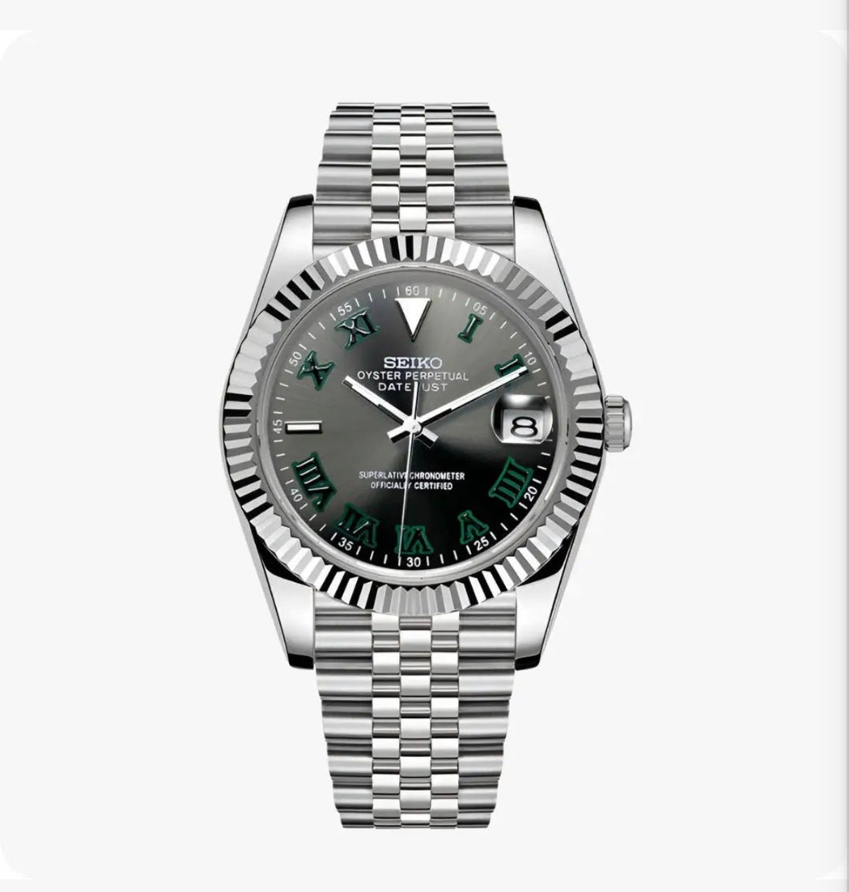 Wimbledon datejust Seiko Mod — Vue de face