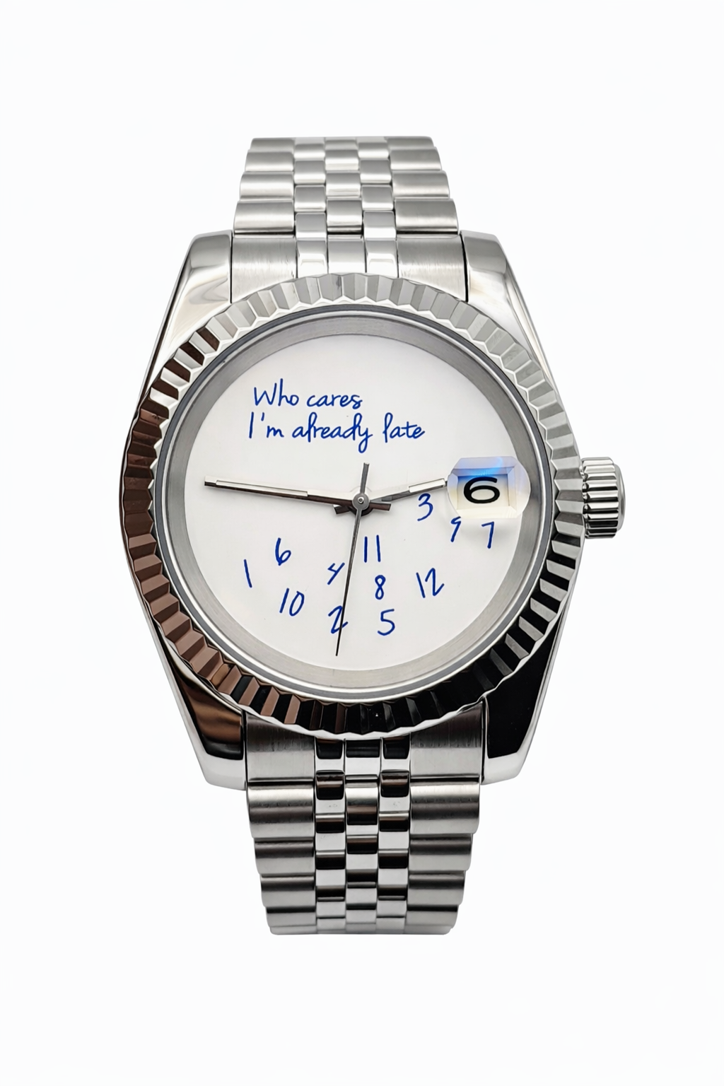 Who Cares Im Already Late Datejust Seiko Mod — Vue de face