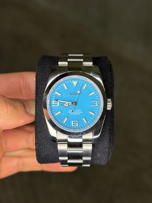 Oyster Perpetual Blue Seiko Mod — Détail cadran