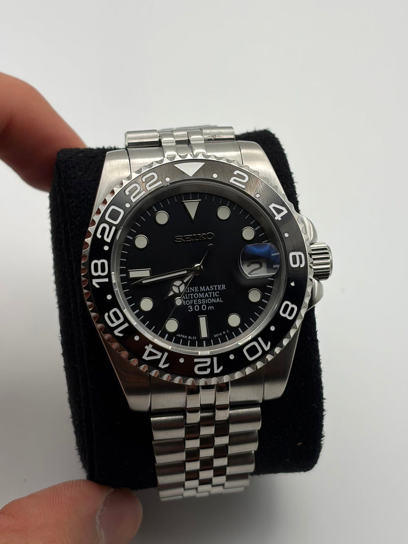 Seiko Mod GMT master II black bezel