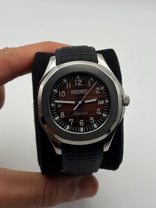 Aquanaut brown dial Seiko Mod — Détail cadran