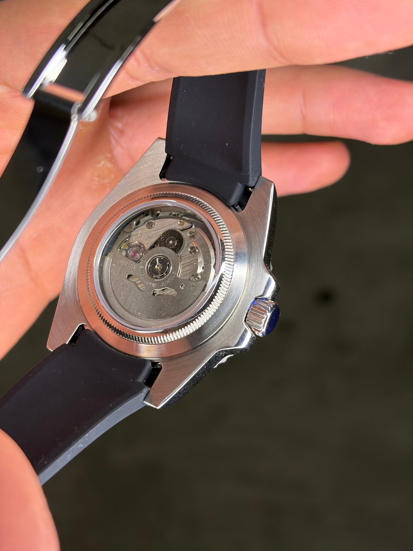 Batman GMT Master II oysterflex Seiko Mod — Détail cadran