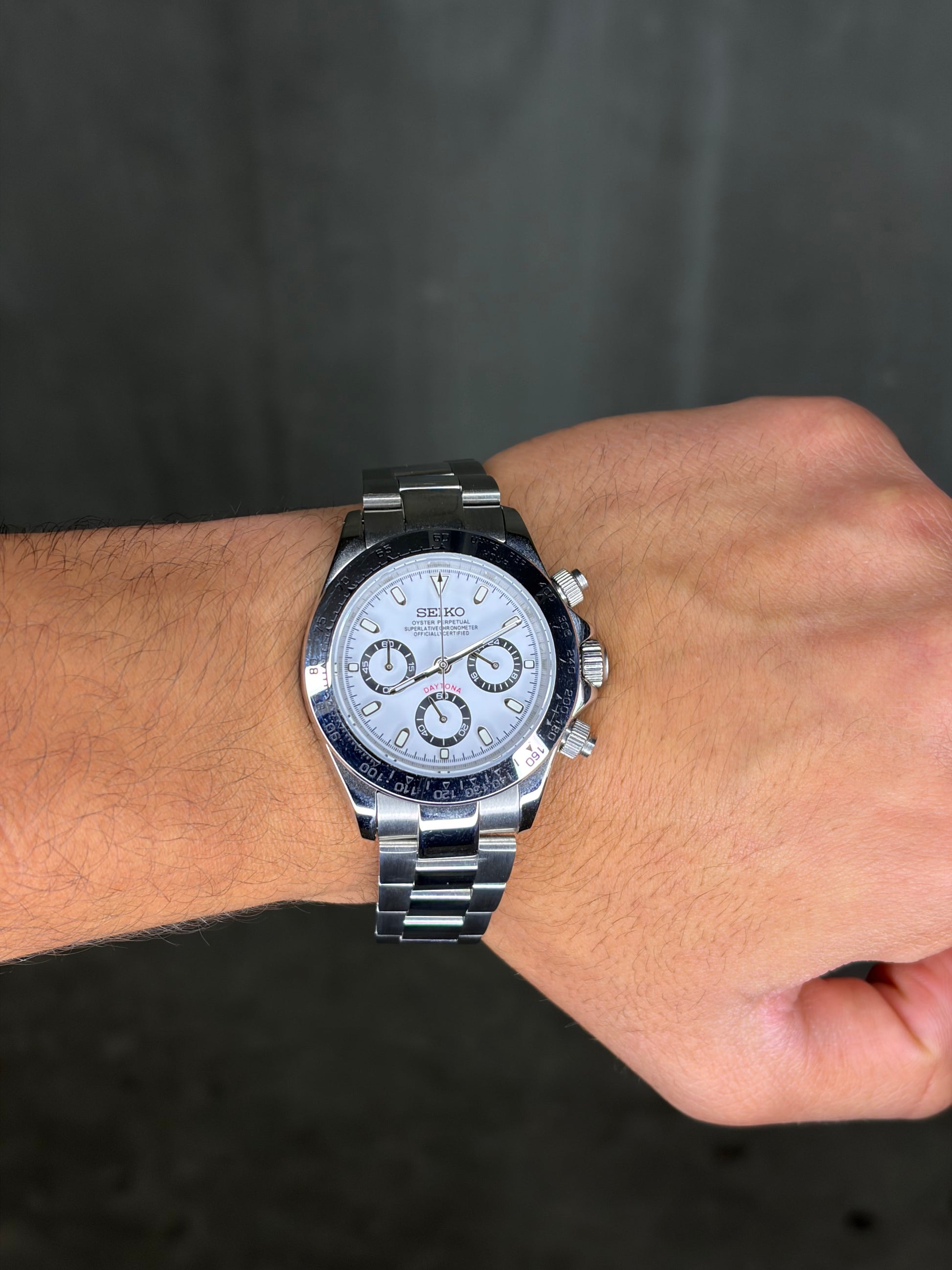 Panda Daytona Seiko Mod — Détail bracelet