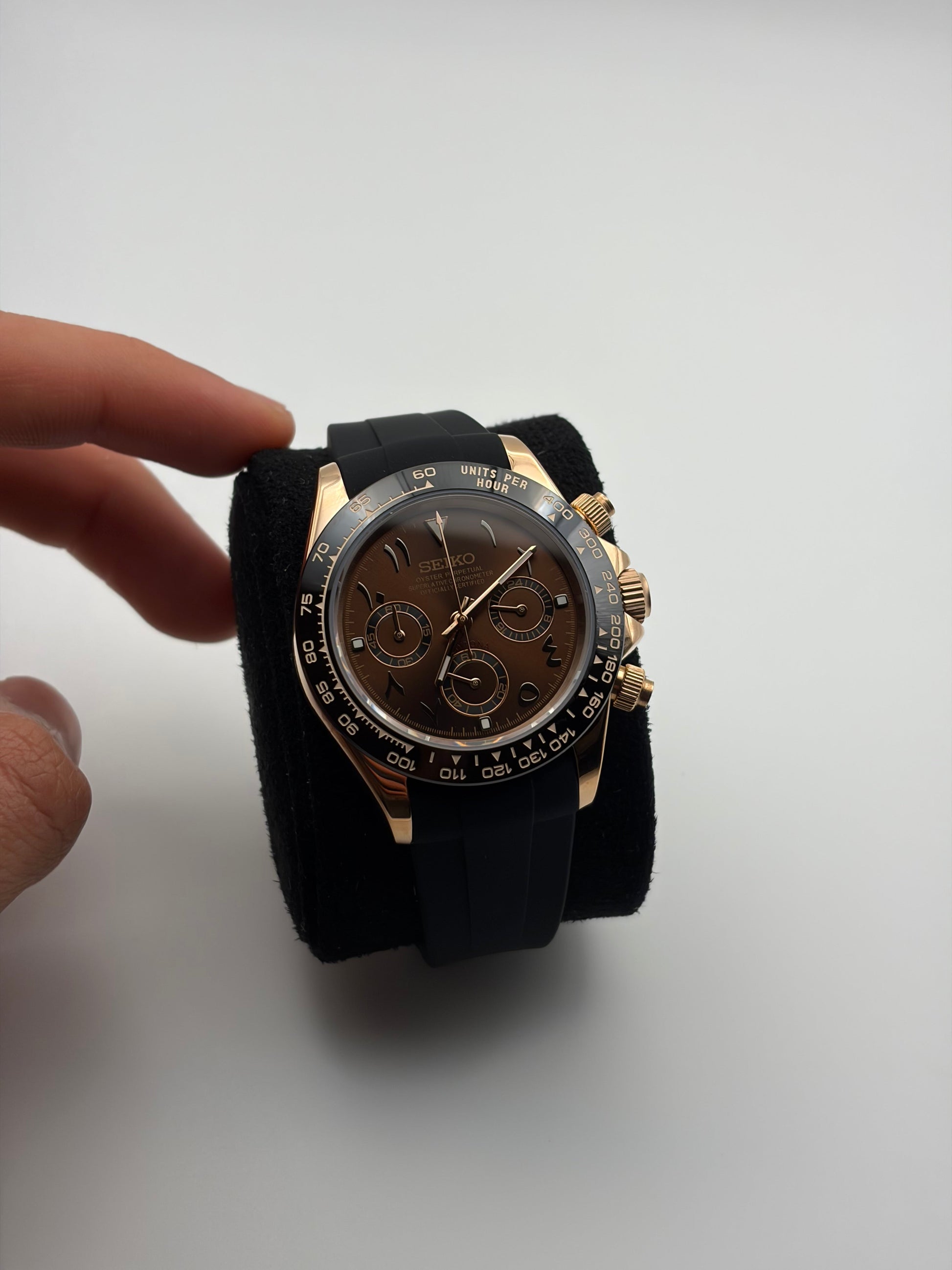 Daytona Rose Gold arabic numerals Seiko Mod — Au poignet