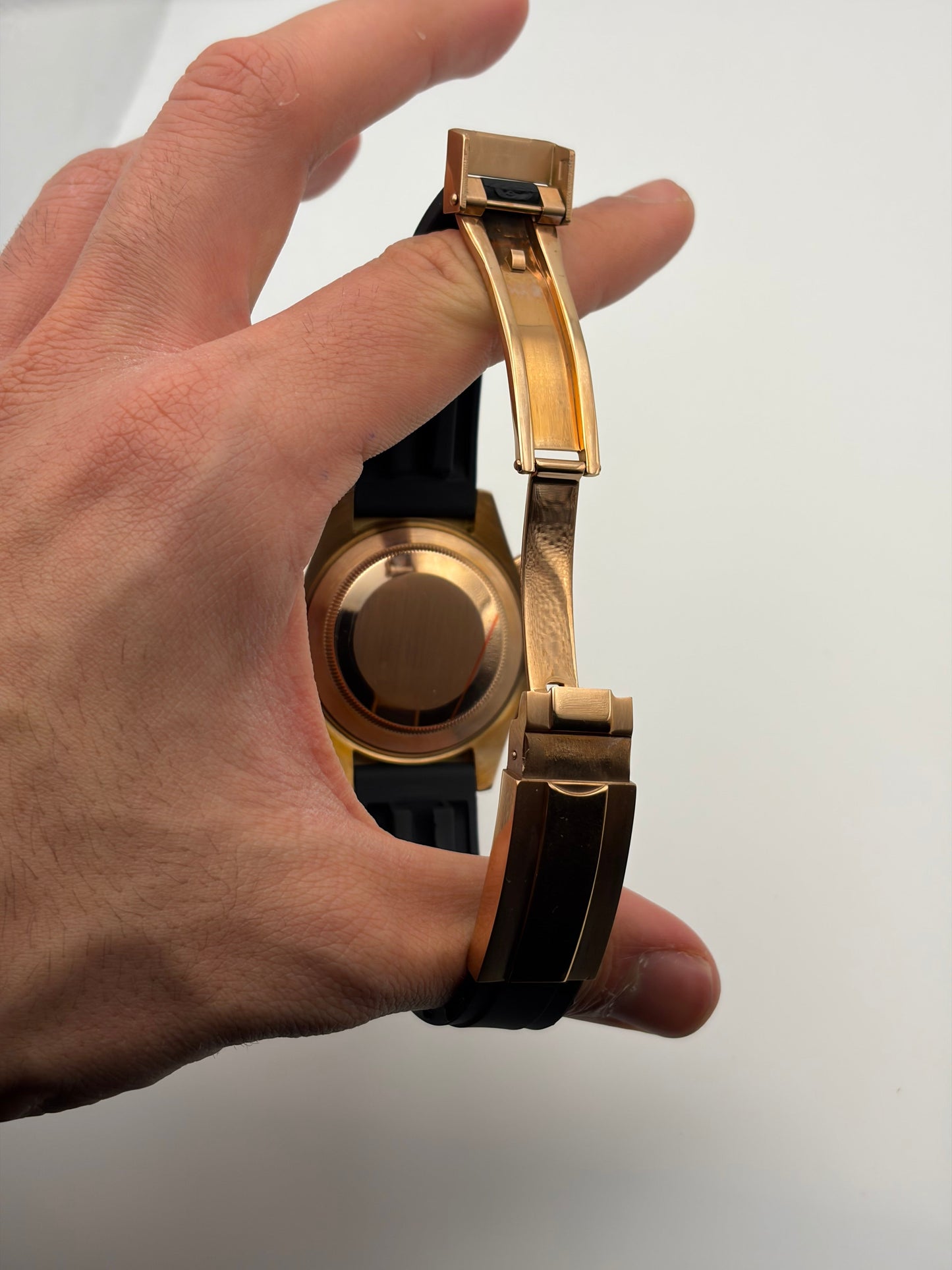 Daytona Rose Gold & Brown Seiko Mod — Détail bracelet