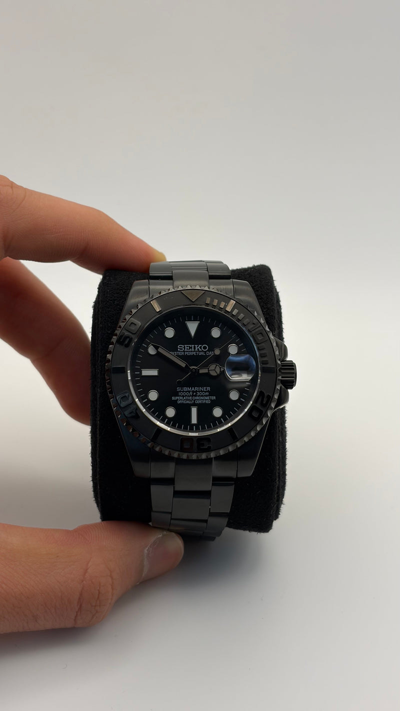 Seiko Mod Submariner Triple Black