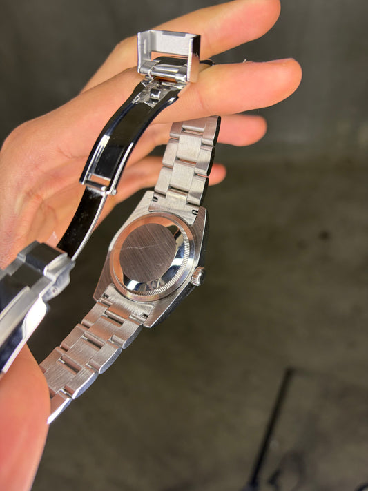 Oyster Perpetual Dark Blue Seiko Mod — Détail cadran