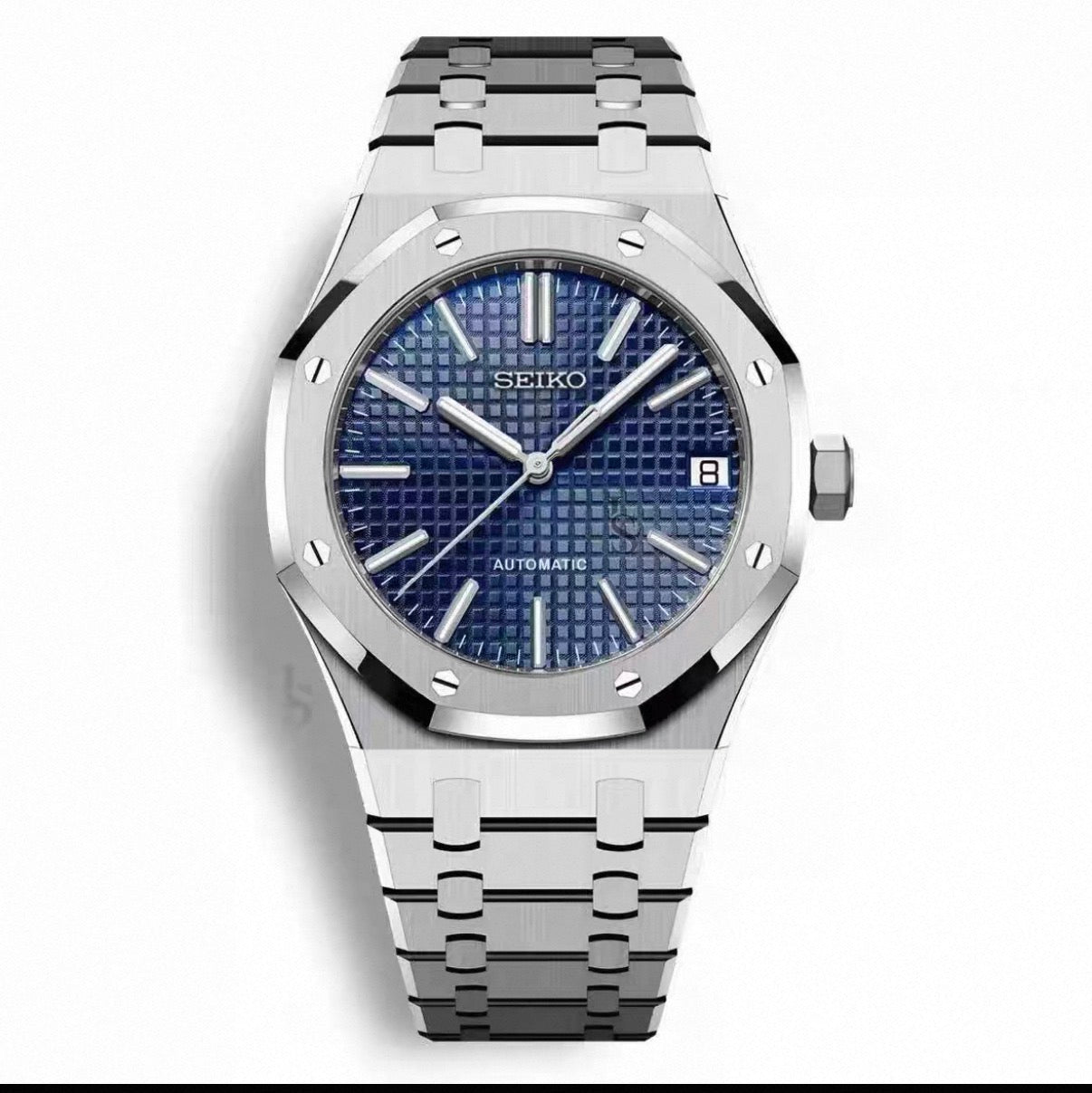Royal Oak Blue Seiko Mod — Vue de face