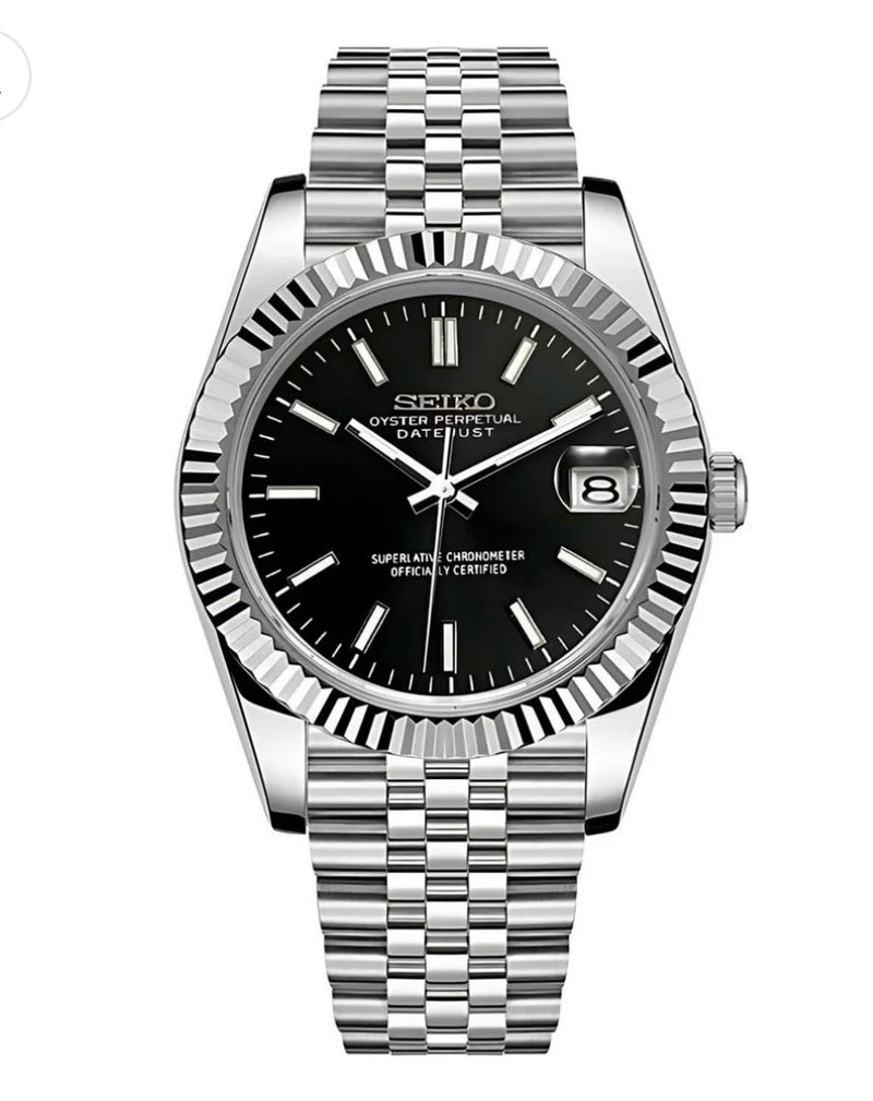 Seiko Mod Datejust Black Dial