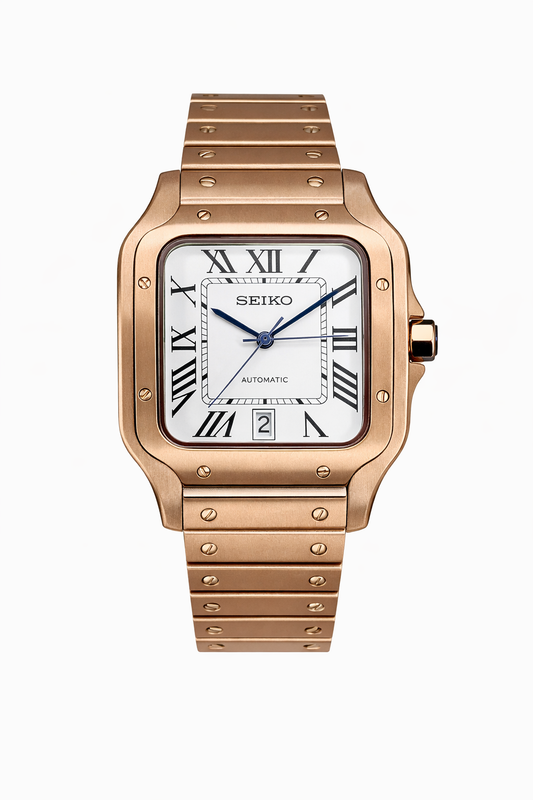Santico Rose Gold & White Dial Seiko Mod — Vue de face