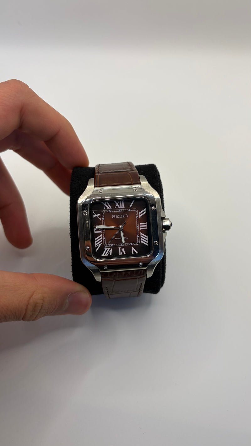 Seiko Mod Santos Brown Leather