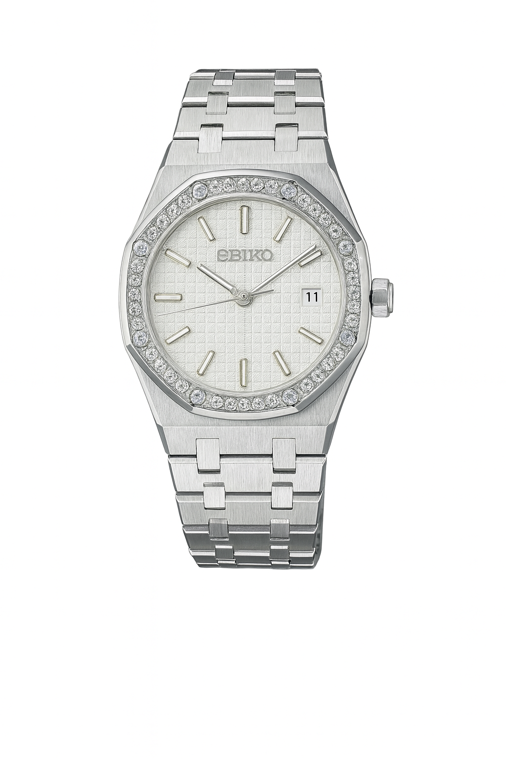 Mini Royal Oak Diamond Bezel Seiko Mod — Vue de face