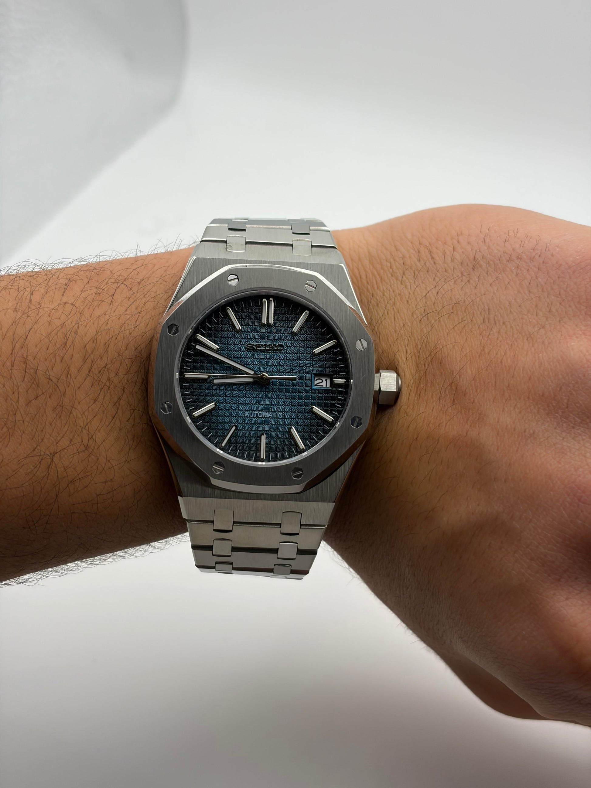 Royal oak blue jazz fade dial Seiko Mod — Au poignet