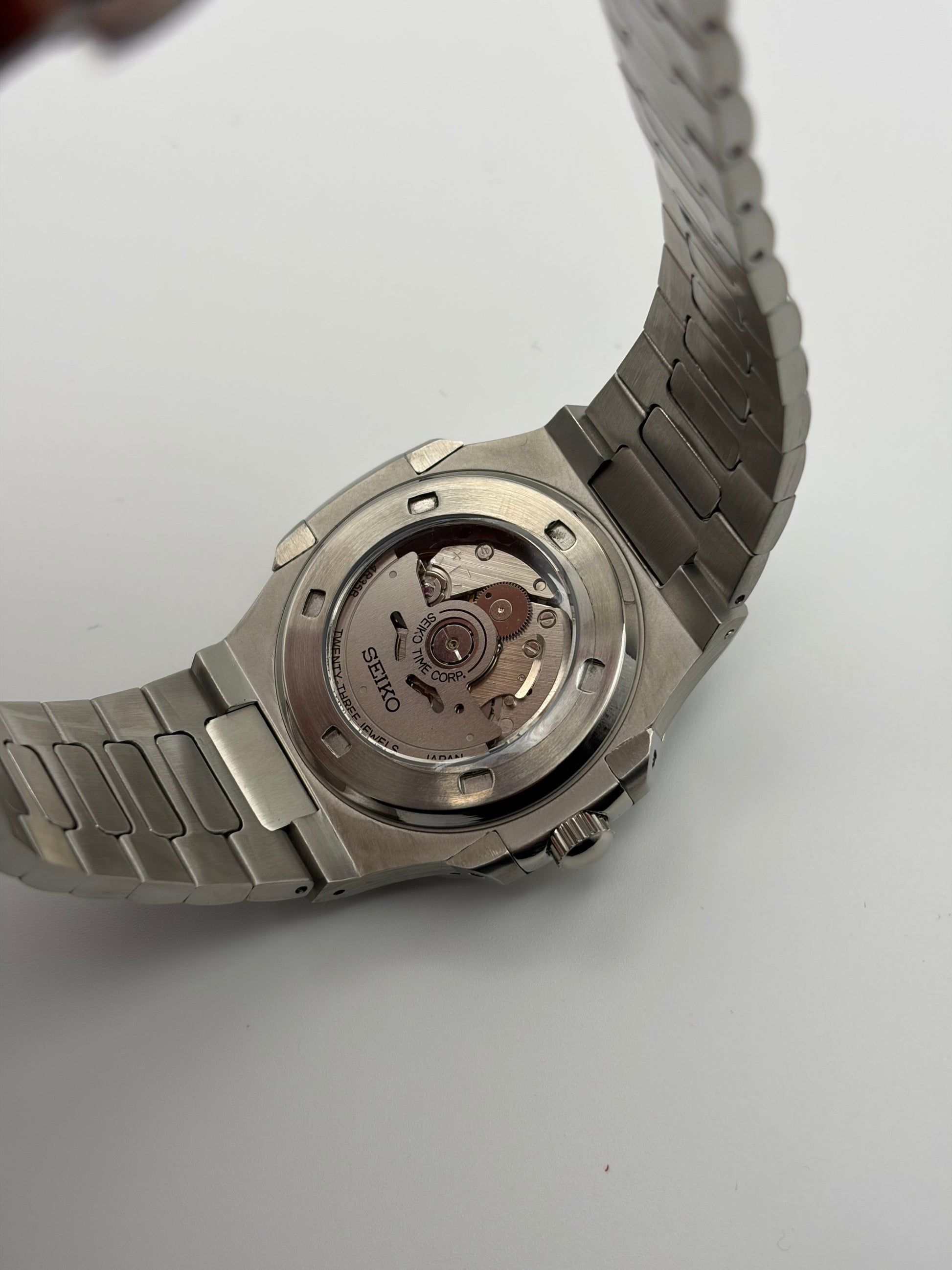 Green Nautilus Seiko Mod — Détail cadran