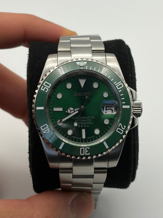 Submariner Money Green Seiko Mod — Détail cadran