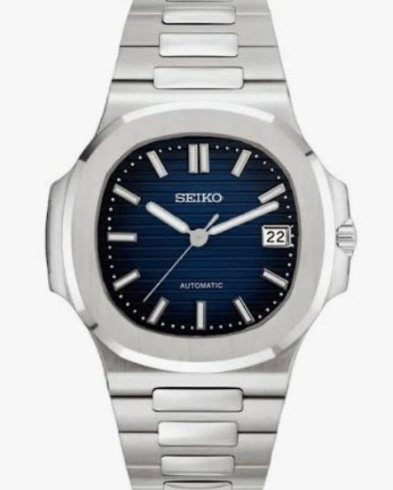 Nautilus Midnight Blue Seiko Mod — Vue de face
