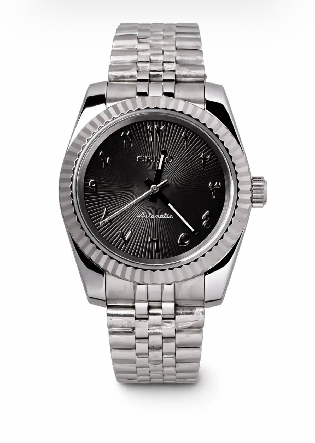 Datejust Arabic Textured Dial Seiko Mod — Vue de face