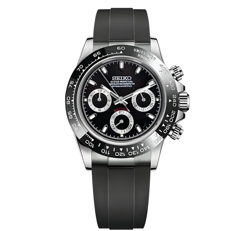 Seiko Mod Oysterflex Black - Daytona