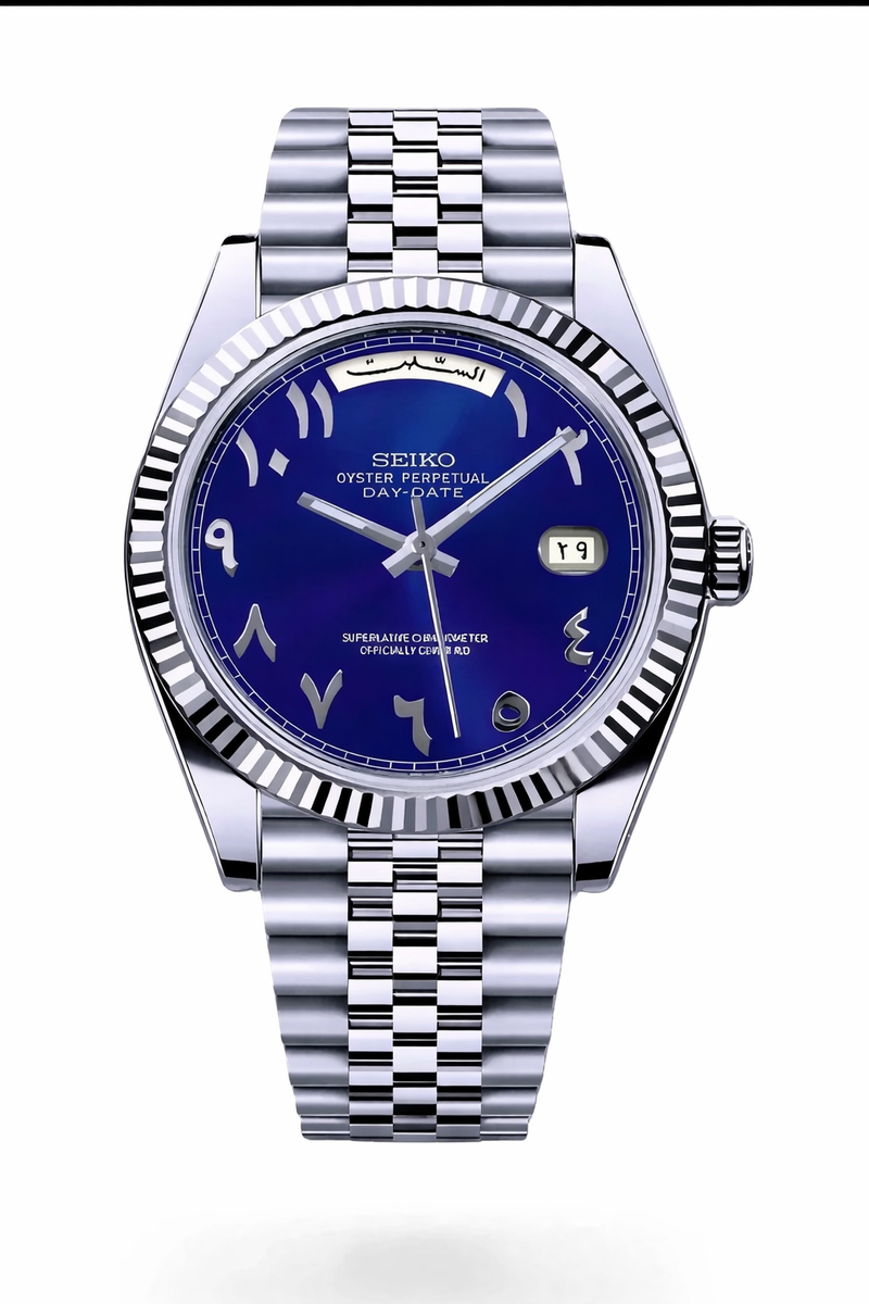 Seiko Mod Daydate Blue Arabic Dial